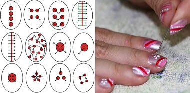 Узоры на ногтях иголкой схемы