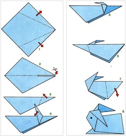 простые оригами из бумаги схемы