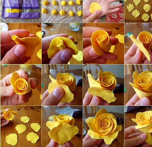 Цветы из полимерной глины пошаговые инструкции